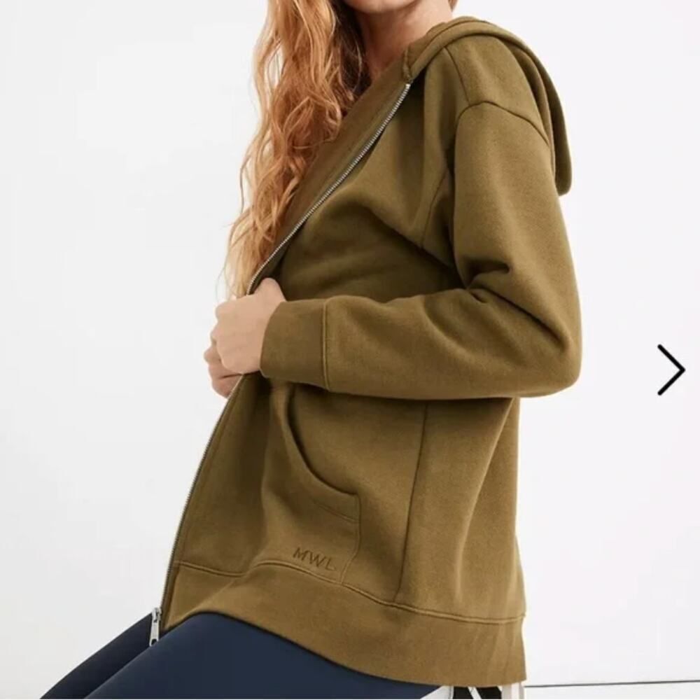 New! Madewell MWL Betterterry Full-Zip Long Hoodie Sweatshirt, size S
